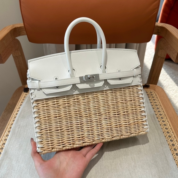 【エルメス HERMES】バーキンピクニック 25 ヴォースイフト ナタ (I2) シルバー金具（100％手縫い）